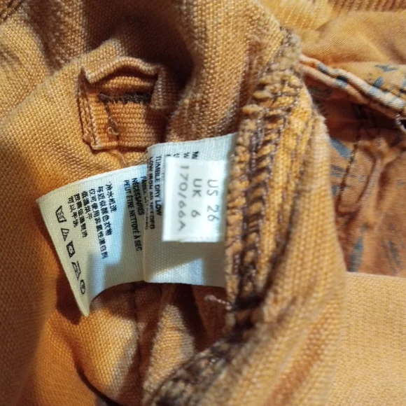 5/$25 We the Free People Raw Hem Straight Leg-Rust Corduroy Jeans 26 - Picture 5 of 6